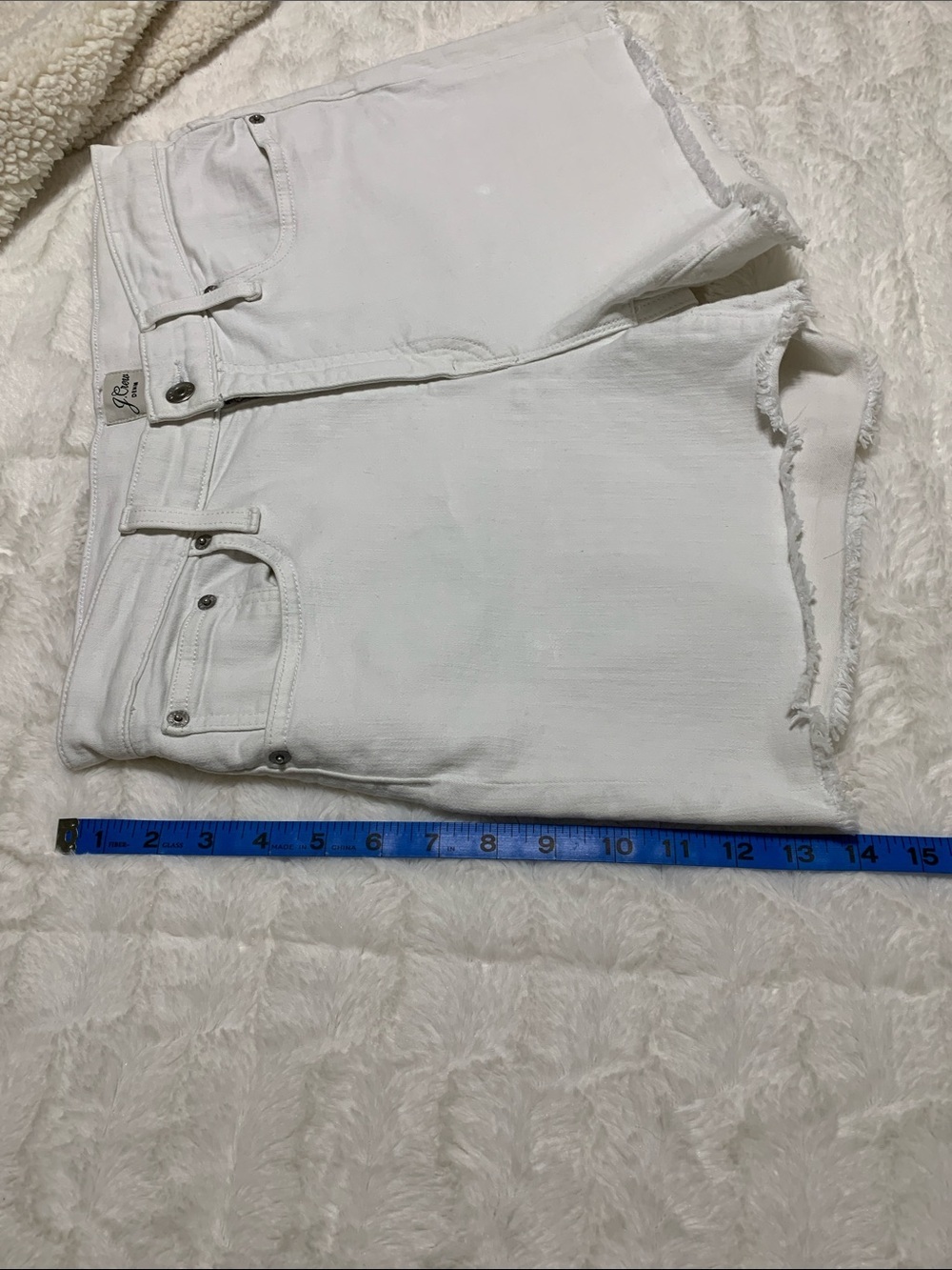 J. Crew White Denim Cutoff Shorts with Frayed Hem - Picture 5 of 5